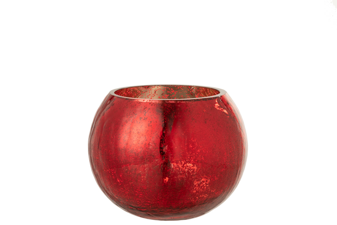 Orkaan Lichtbal Craquelure Glas Parel Effect Rood Medium