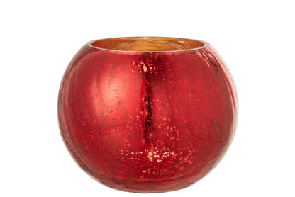 Orkaan Lichtbal Craquelure Glas Parel Effect Rood Groot