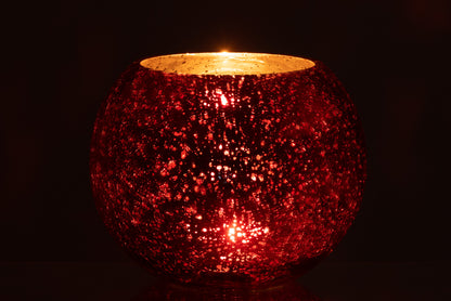 Orkaan Lichtbal Craquelure Glas Parel Effect Rood Groot