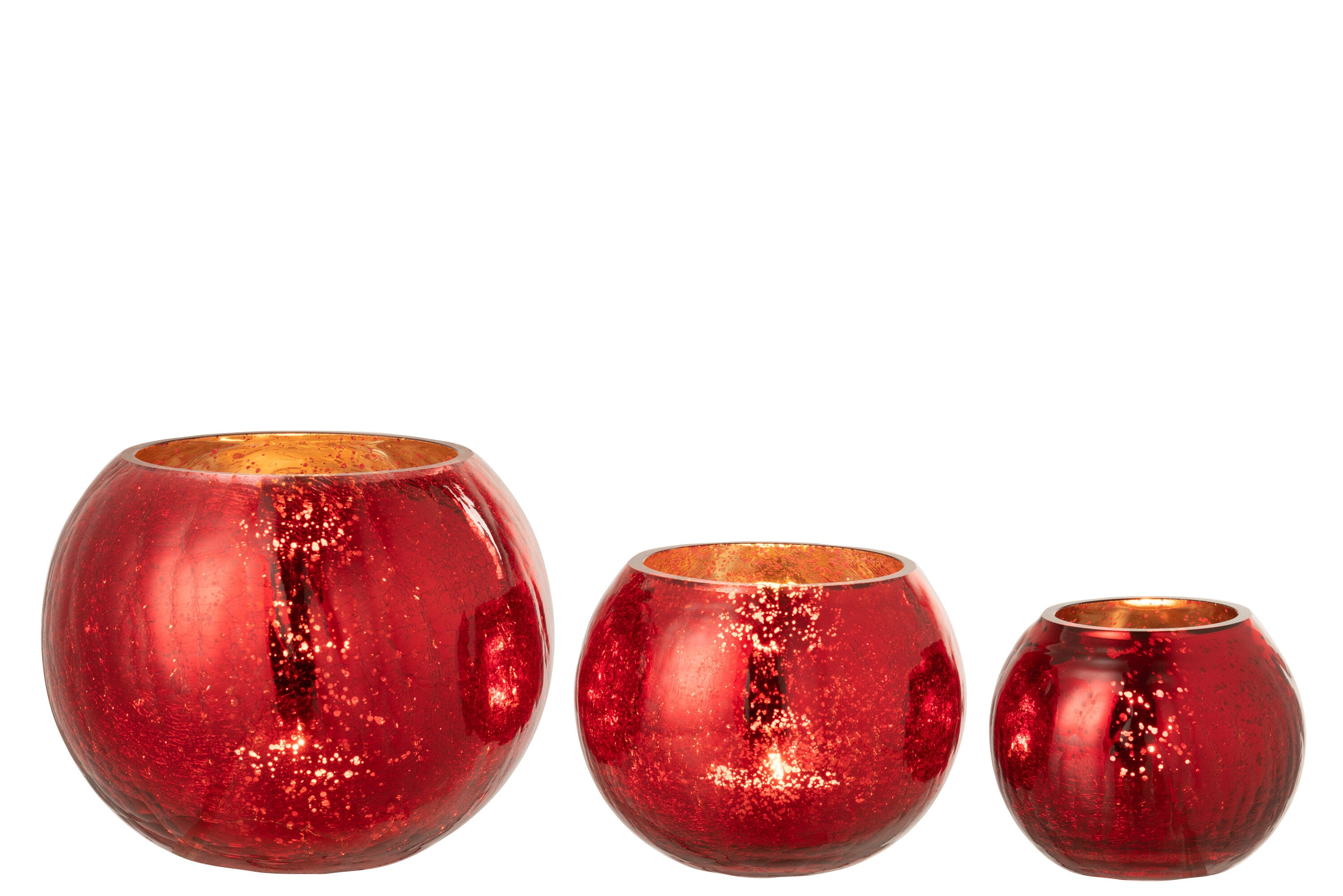 Orkaan Lichtbal Craquelure Glas Parel Effect Rood Groot