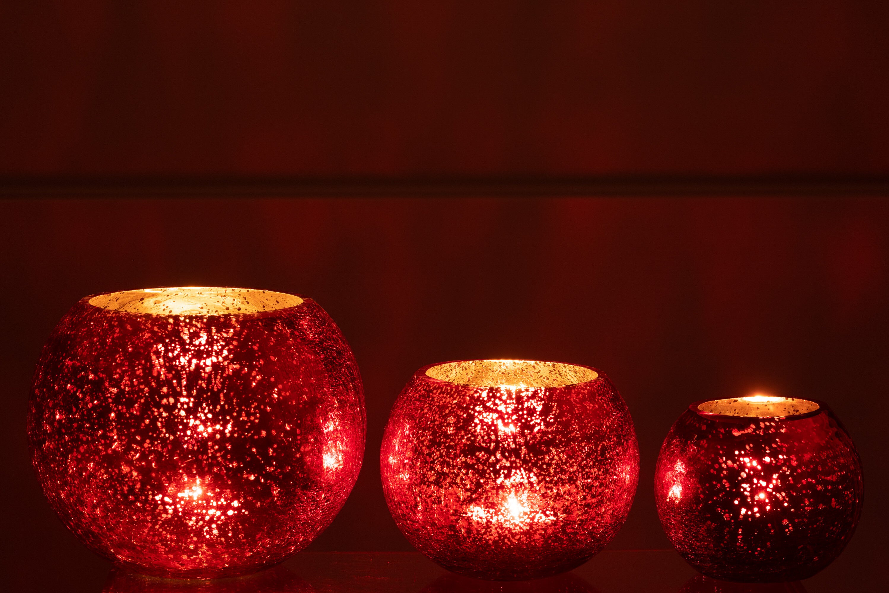 Orkaan Lichtbal Craquelure Glas Parel Effect Rood Groot