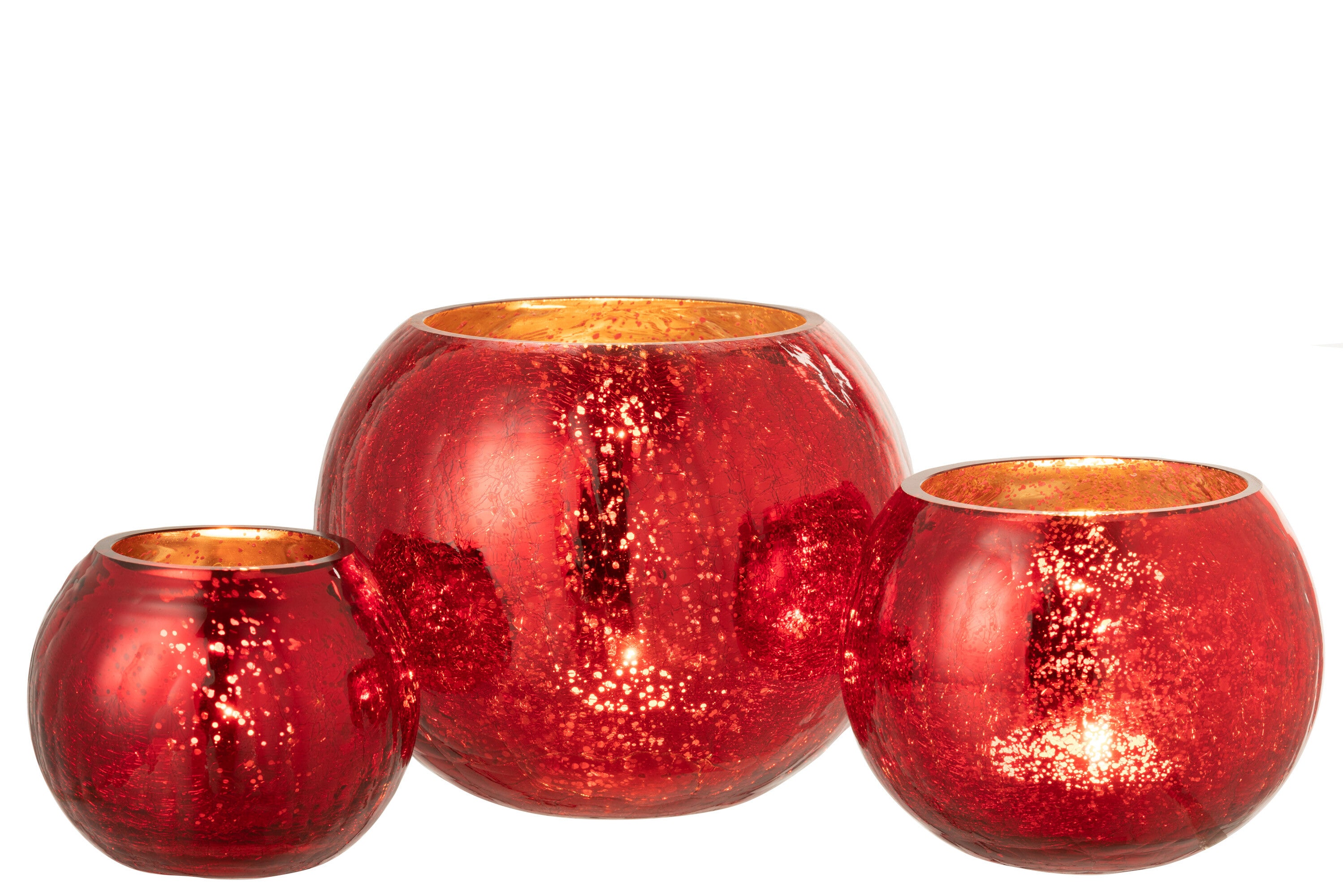 Orkaan Lichtbal Craquelure Glas Parel Effect Rood Groot