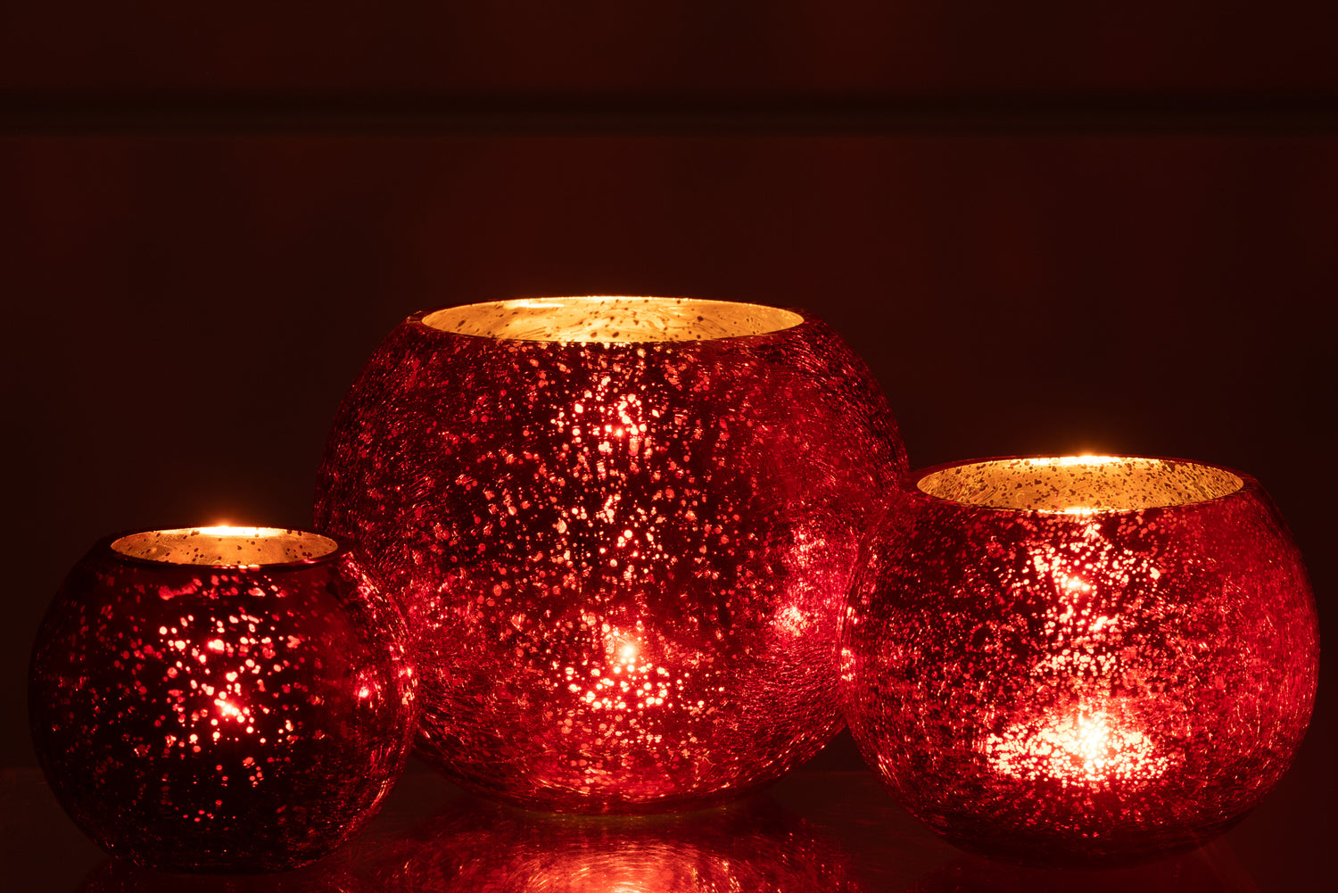 Orkaan Lichtbal Craquelure Glas Parel Effect Rood Groot