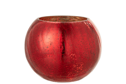 Orkaan Lichtbal Craquelure Glas Parel Effect Rood Groot