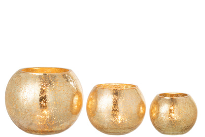 Orkaan Lichtbal Craquelure Glas Parel Effect Goud Groot