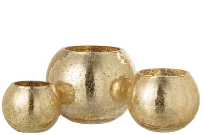 Orkaan Lichtbal Craquelure Glas Parel Effect Goud Groot