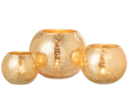 Orkaan Lichtbal Craquelure Glas Parel Effect Goud Groot