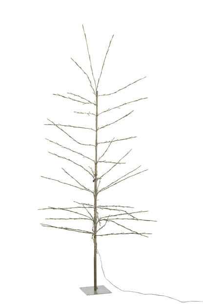 J-Line Kerstboom Kaal+ Led Metaal Wit