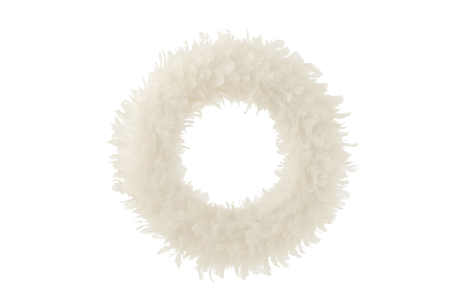 J-Line Krans Deco+ Glitters Veren Wit