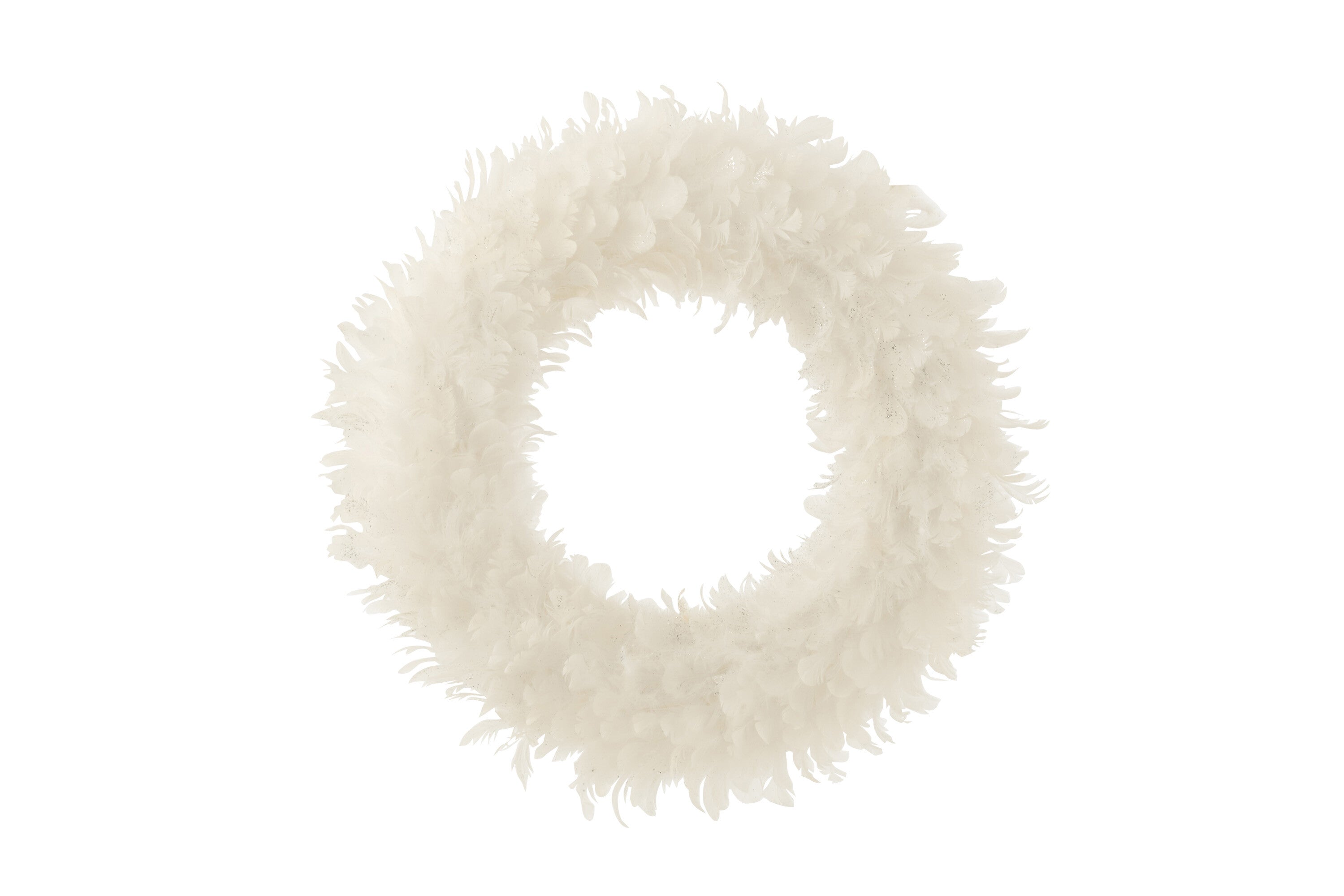 J-Line Krans Deco+ Glitters Veren Wit