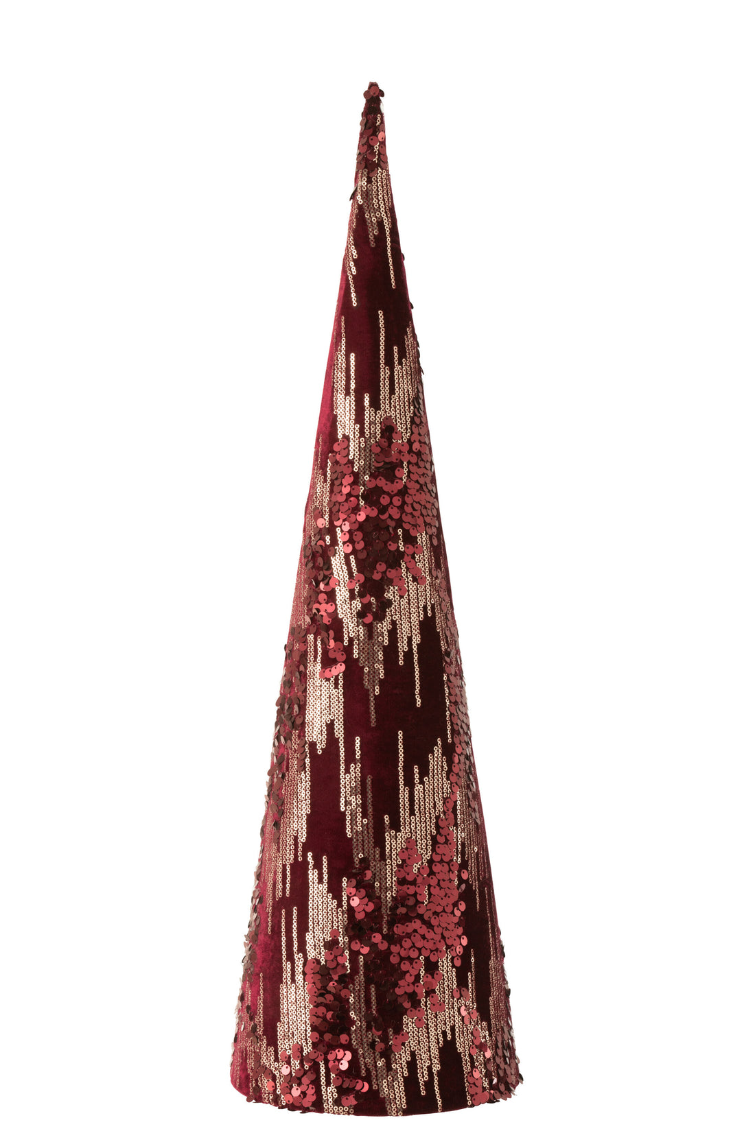 Kegel Deco Pailletten Textiel Bordeaux Groot