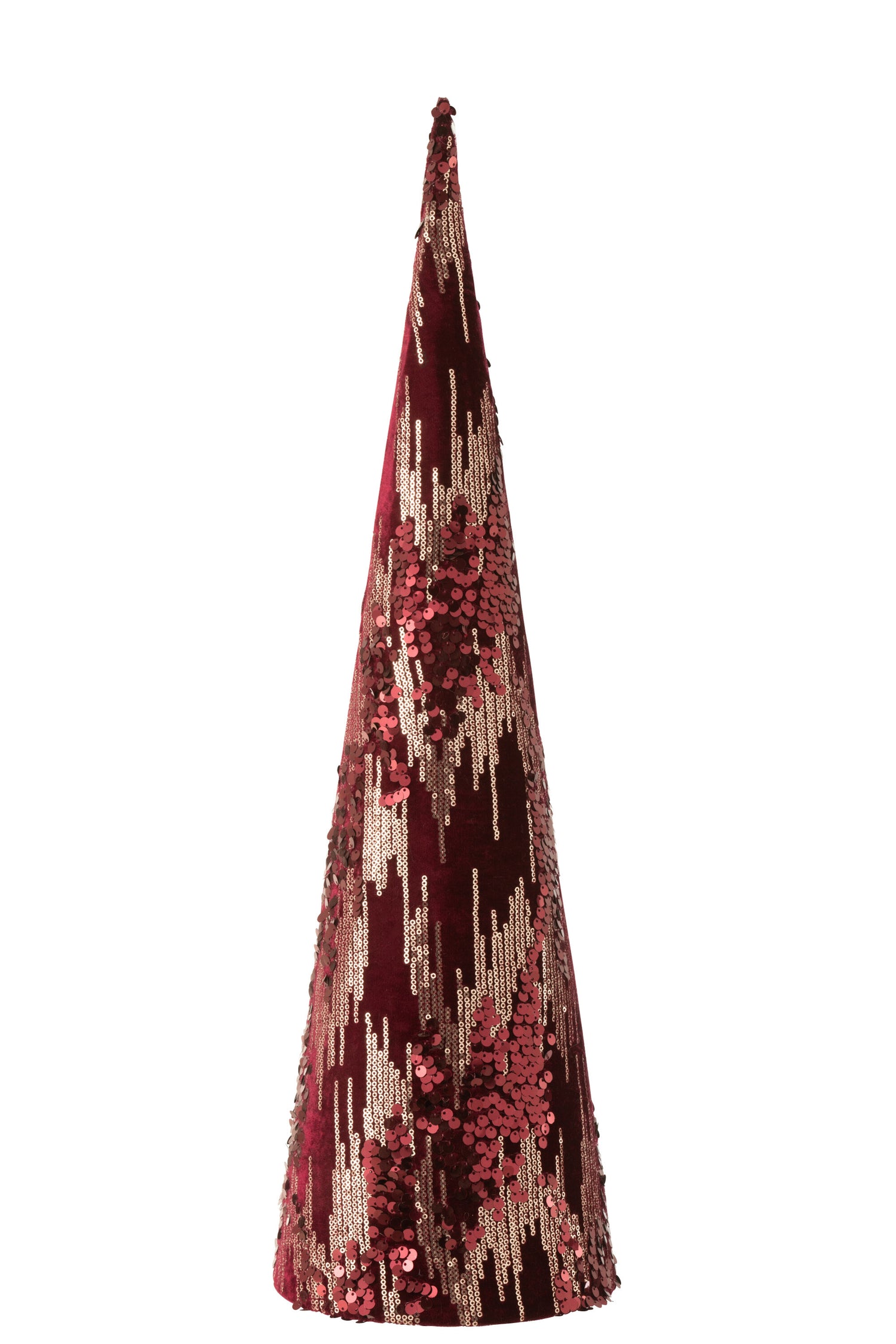 Kegel Deco Pailletten Textiel Bordeaux Groot