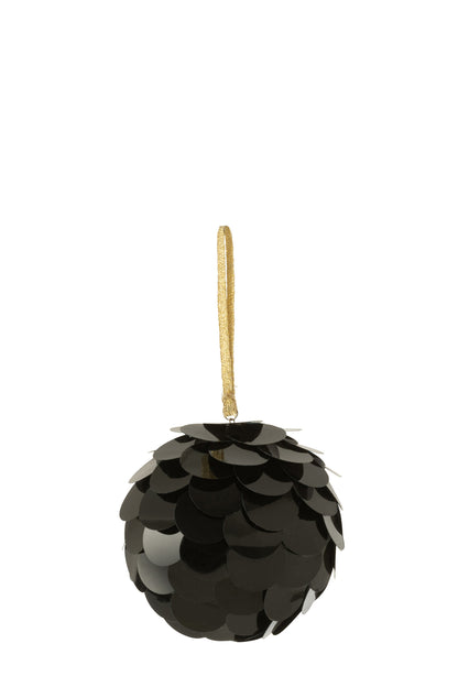 J-Line Bal Hanger Pailletten Plastiek Zwart