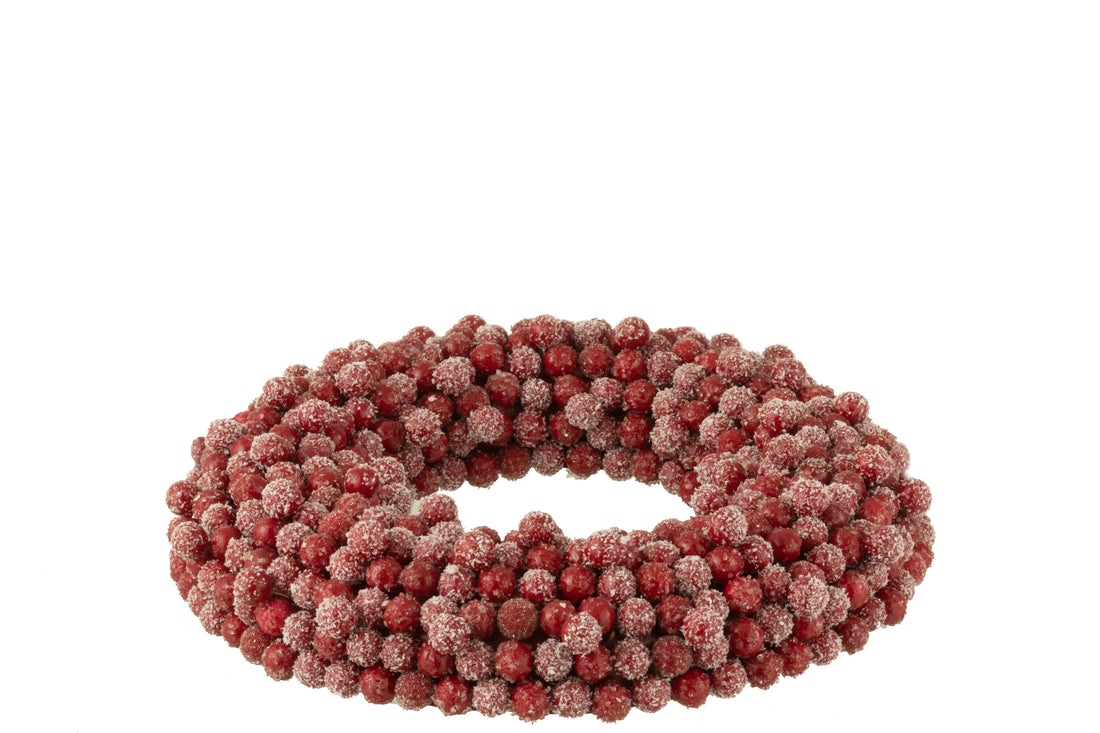 Krans Ronde Bessen Plastic Rood Klein