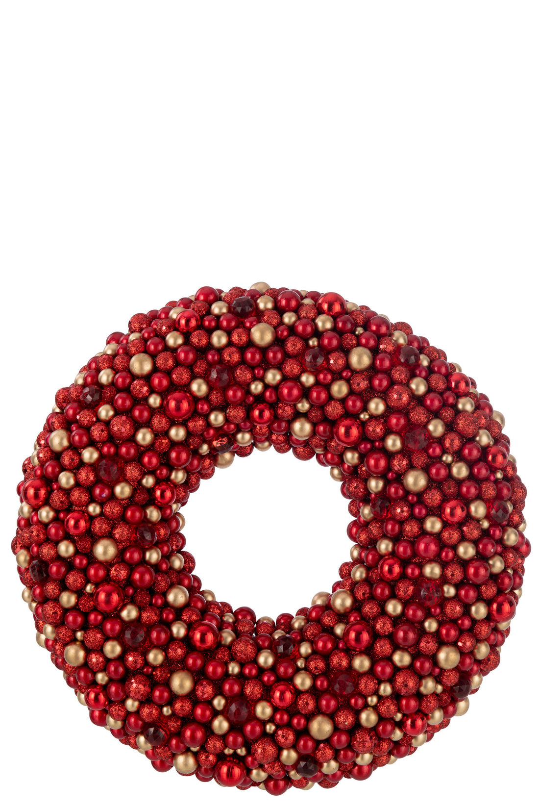 J-Line Krans Rond Balletjs Plastiek Rood/Goud