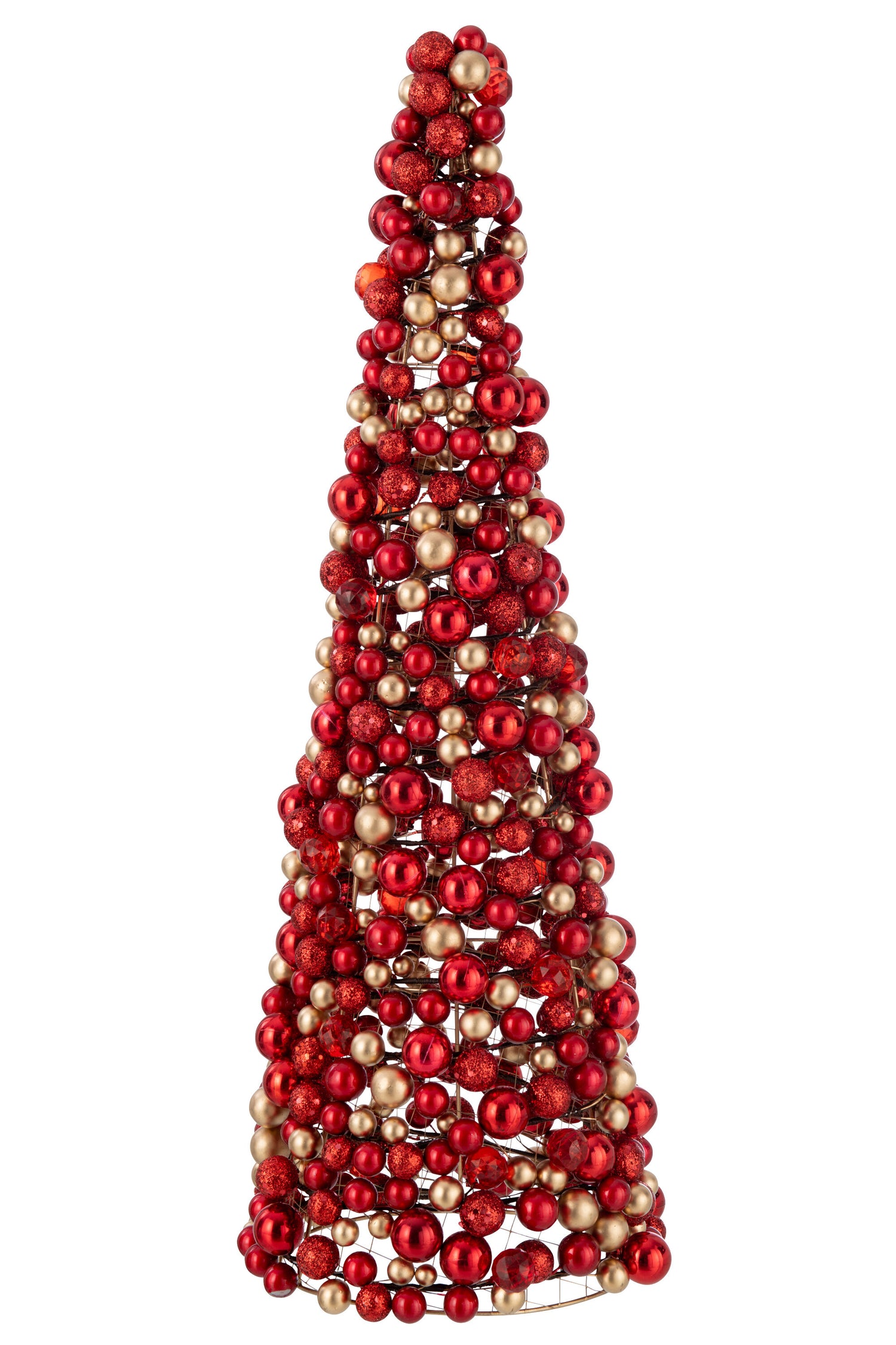 Kegel Deco Ballen Plastic Rood/Goud Groot