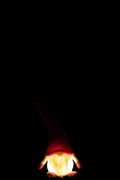 J-Line Kabouter+Led Textiel Rood/Wit Small