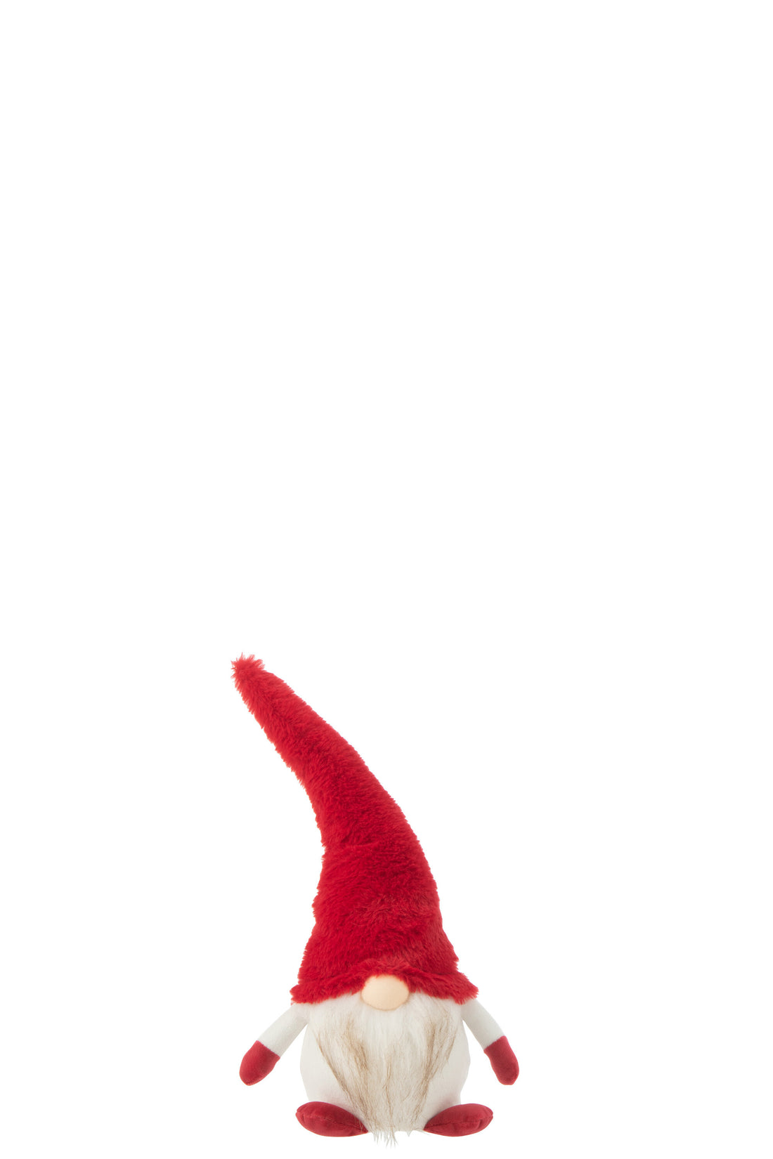 J-Line Kabouter+Led Textiel Rood/Wit Small