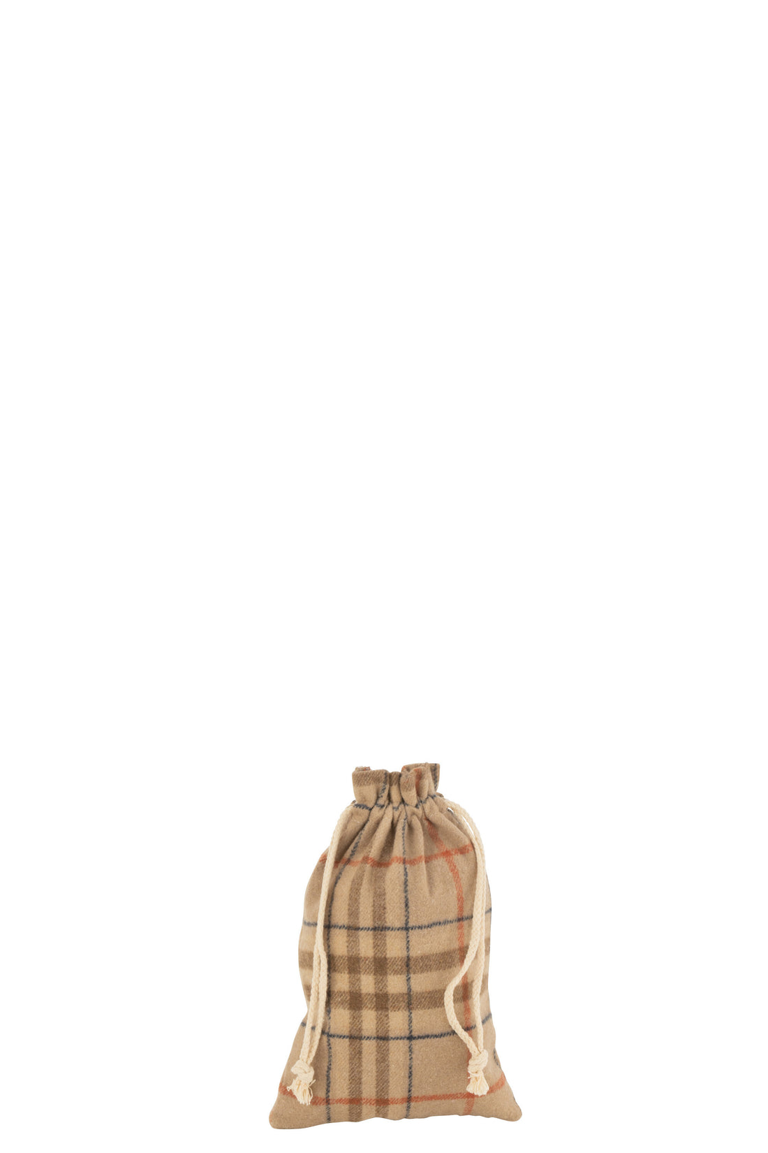 J-Line Zak Kerst Ruit Textiel Beige/Bruin Small