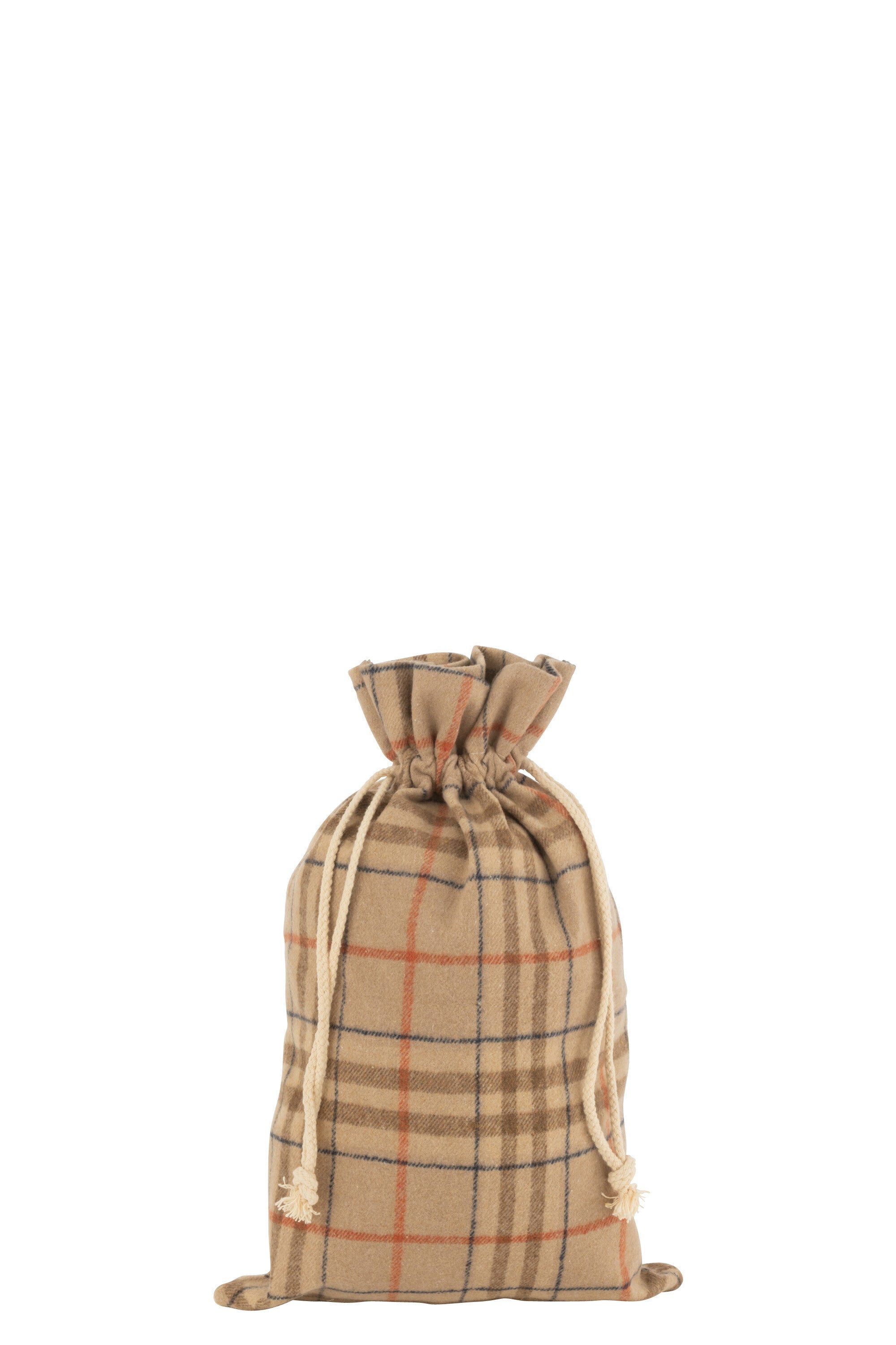 J-Line Bag Christmas Checkered Textile Beige/Brown Medium
