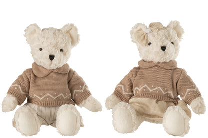 Beer pluche jongen/meisje met kleding textiel Groot assortiment van 3