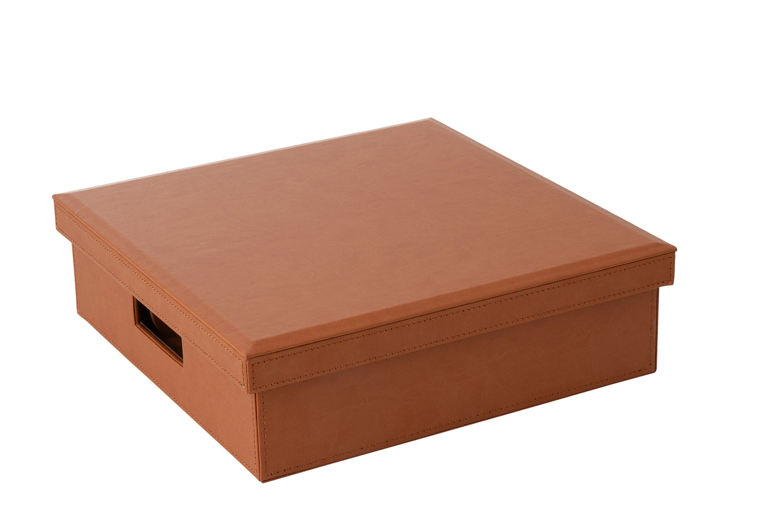 Doos Kaartspel/Schaakspel Nep Leer Cognac
