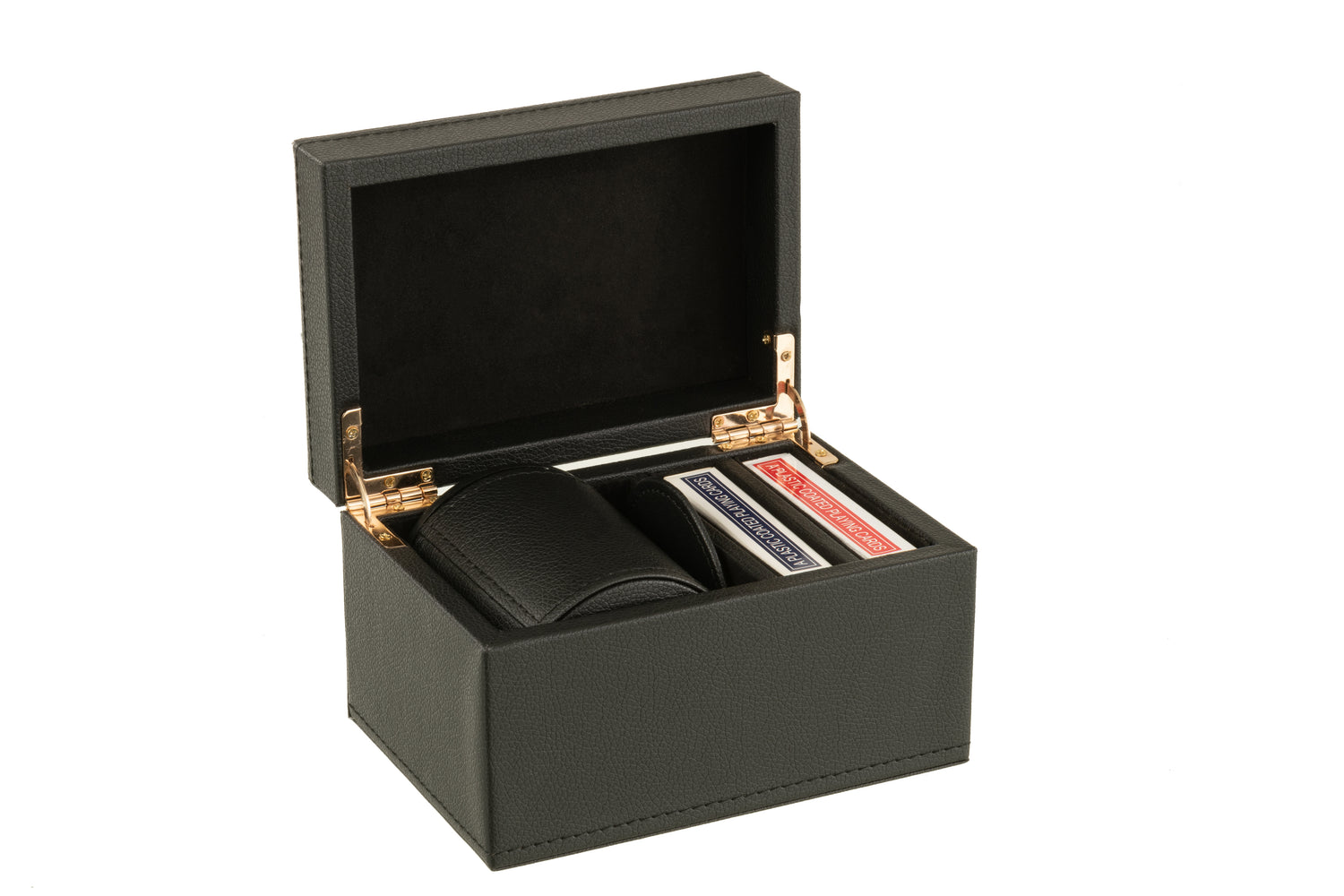 Kaartspel Doos Nep Leer Zwart