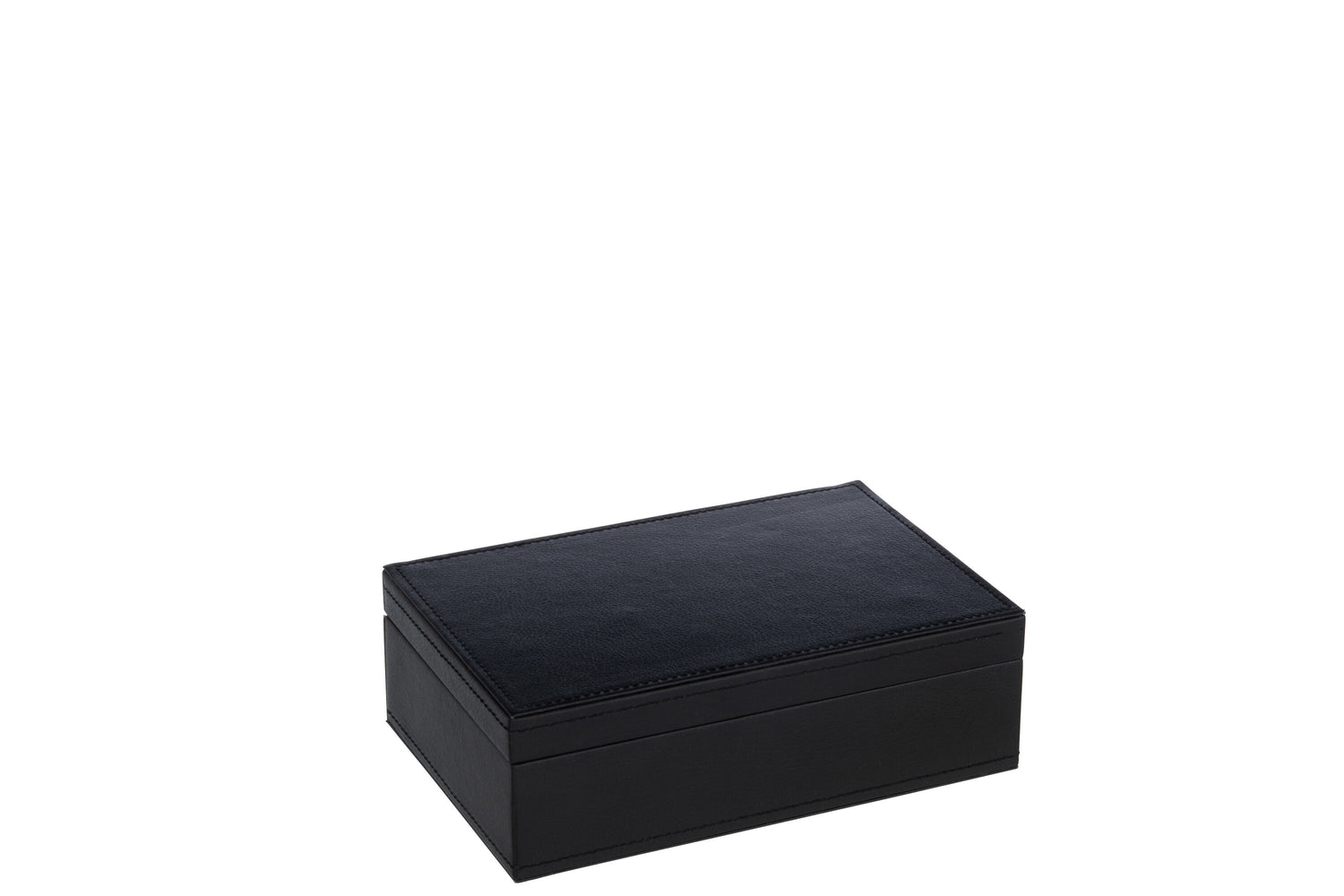 Sieradendoos 5 Compartimenten + Spiegel Nep Leer Zwart