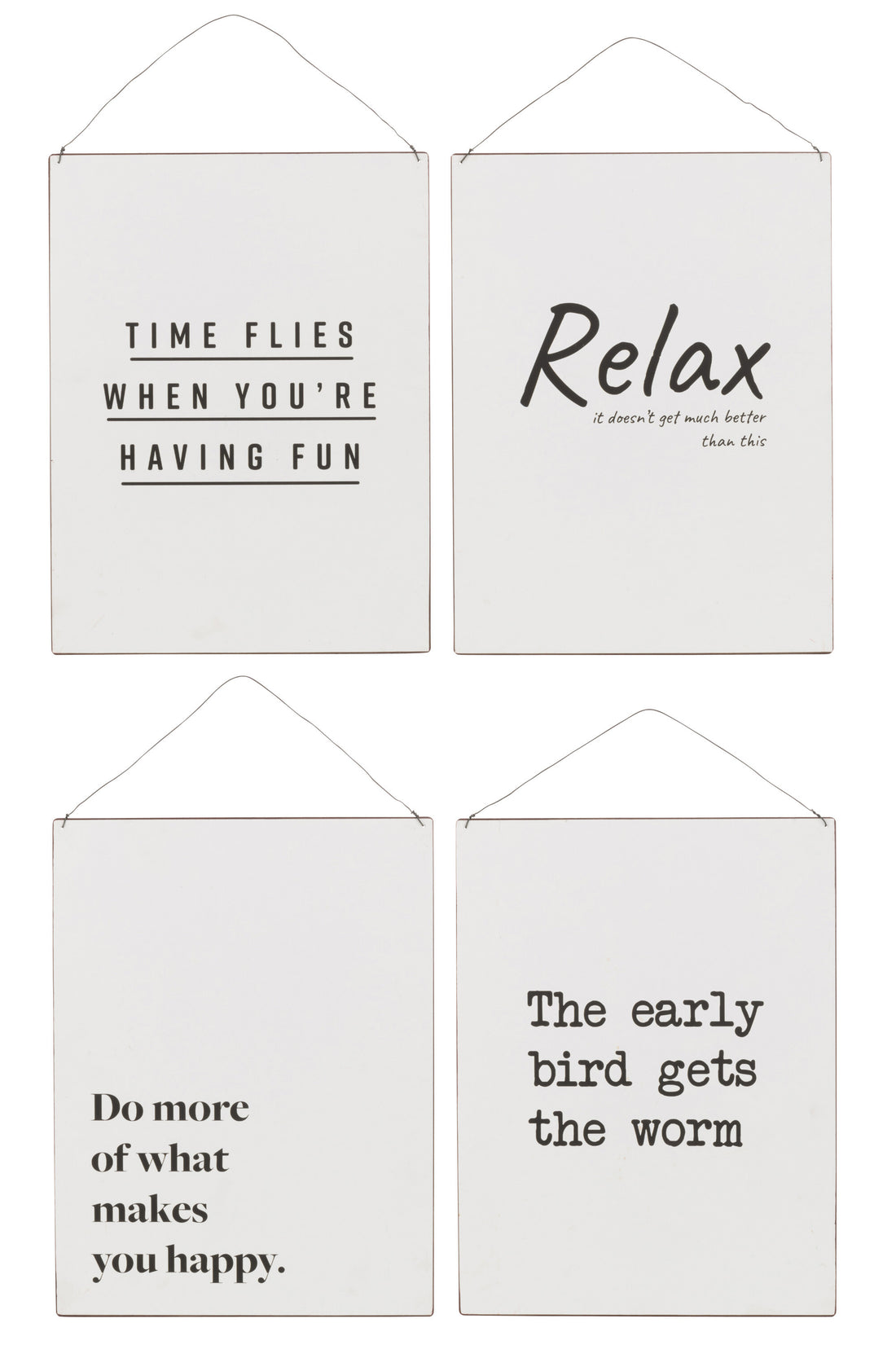 Placard Fr/E Tex Metaal Wit/Zwart Assortiment Van 4