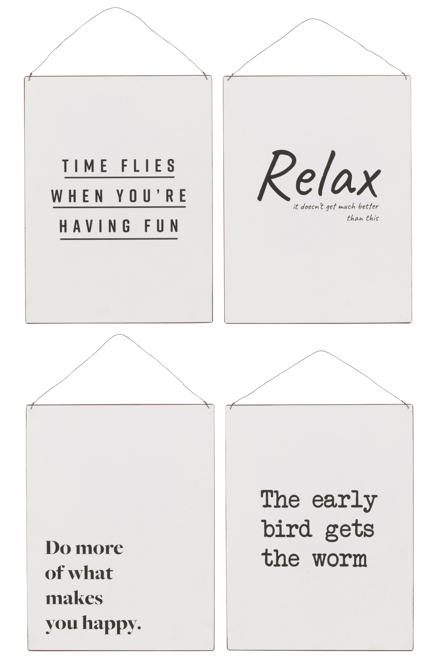 Placard Fr/E Tex Metaal Wit/Zwart Assortiment Van 4