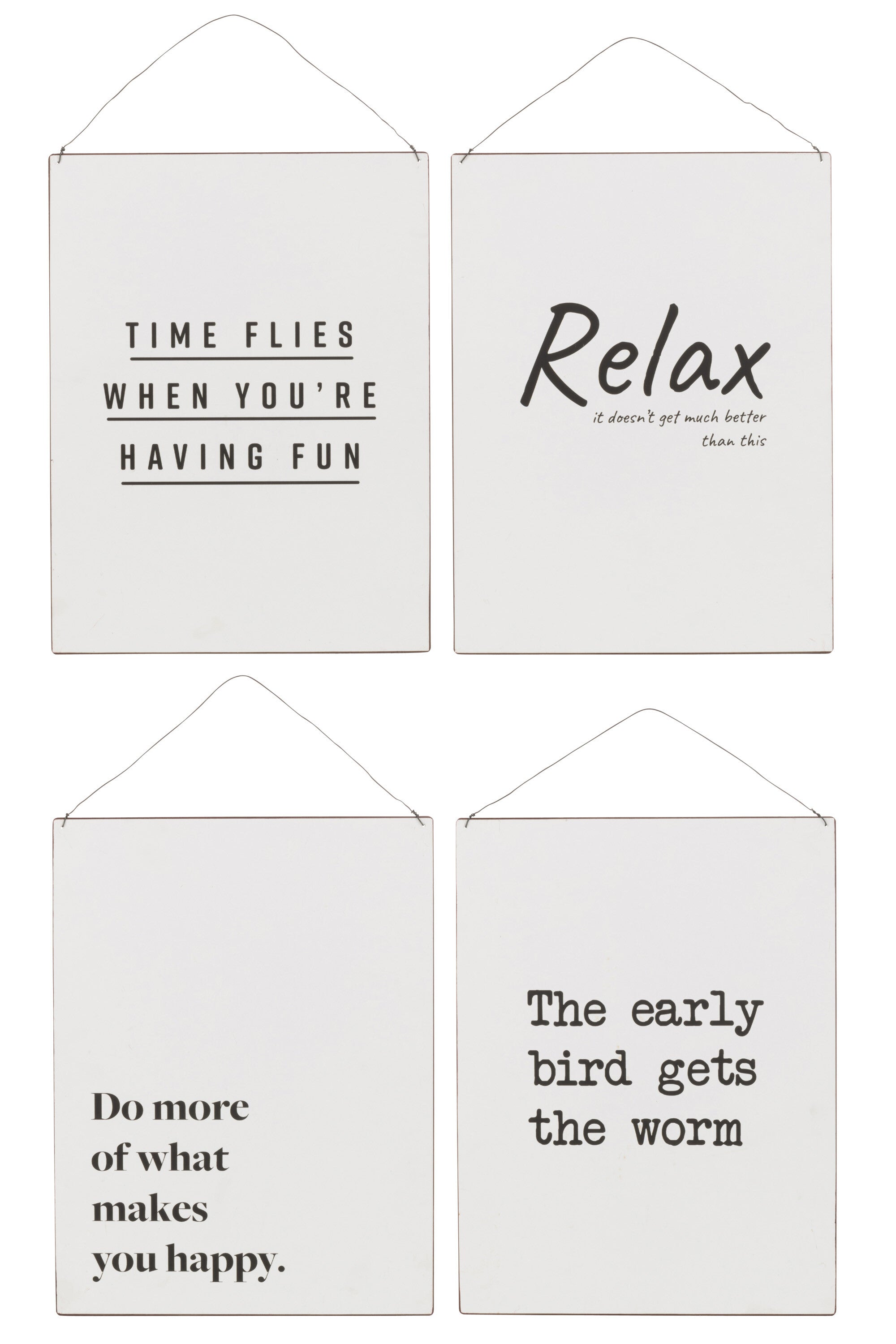 Placard Fr/E Tex Metaal Wit/Zwart Assortiment Van 4