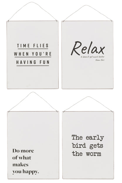 Placard Fr/E Tex Metaal Wit/Zwart Assortiment Van 4