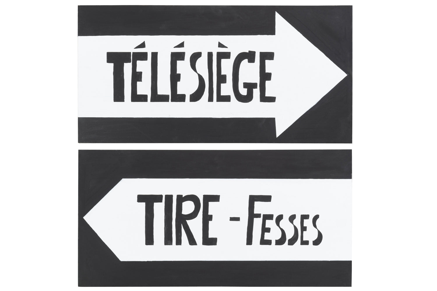 Placard Arrow Ski Hout Zwart/Wit Assortiment Van 2