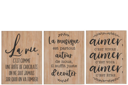 Placard Verticaal Fr Zwart Tex Natuurlijke Assortiment Van 3