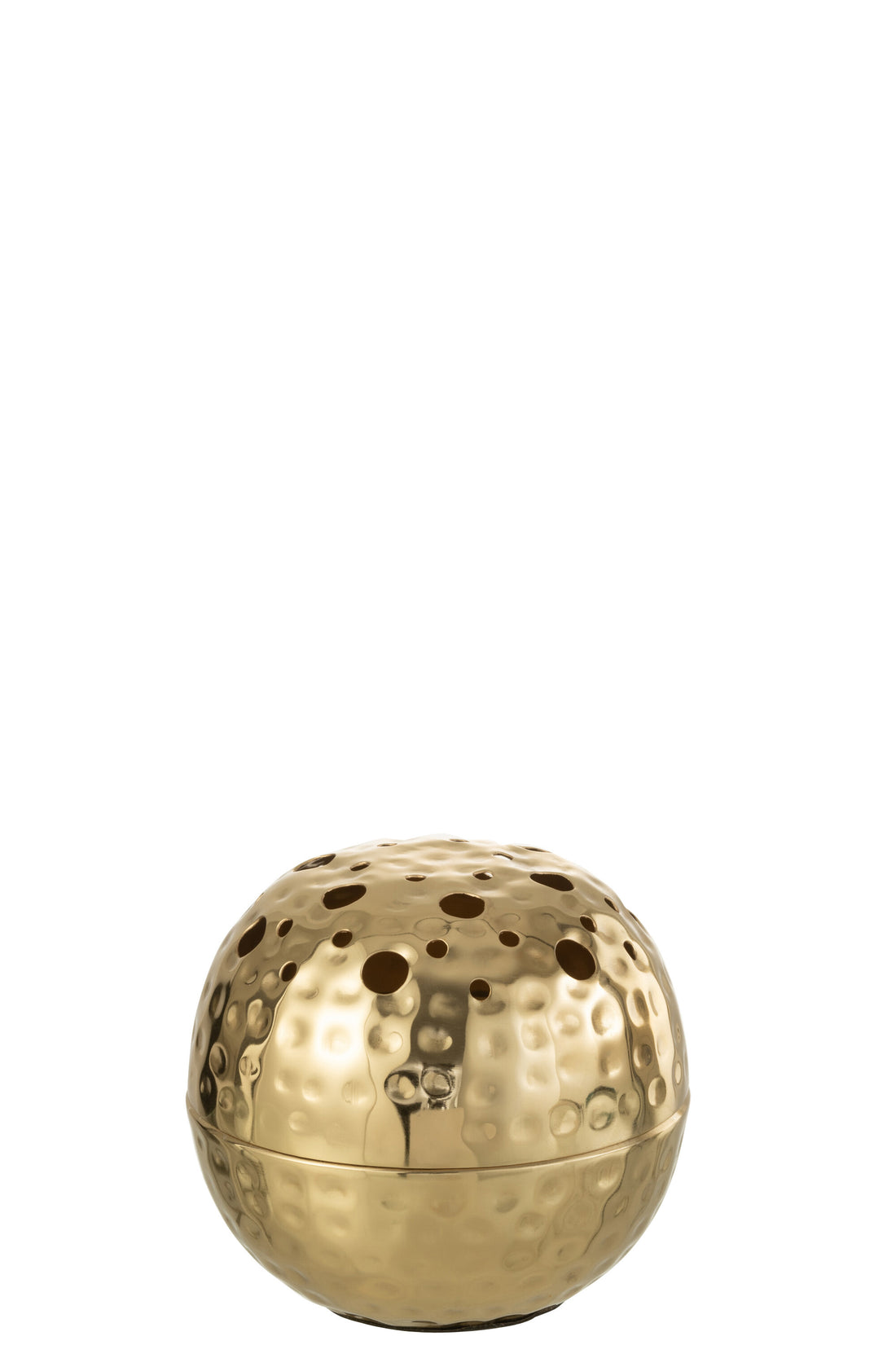 J-Line Vaas Ball Met Gaten Metaal Goud Small - 15.00 cm hoog