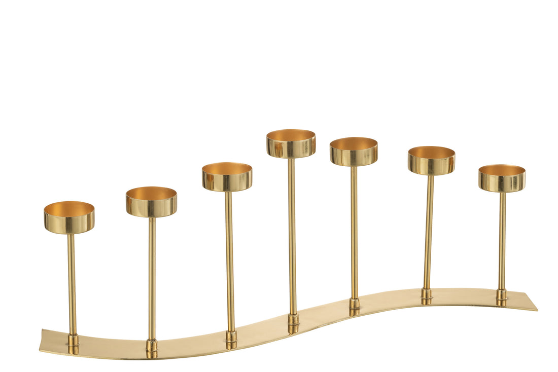 Orkaan Curve 7 Stuks Metaal Goud