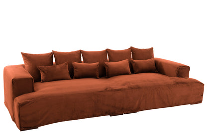 Hoes Stoel + 9 Kussens Monaco Velvet Xxl Roest