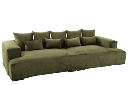 Hoes Stoel + 9 Kussens Monaco Velvet Xxl Mosgroen