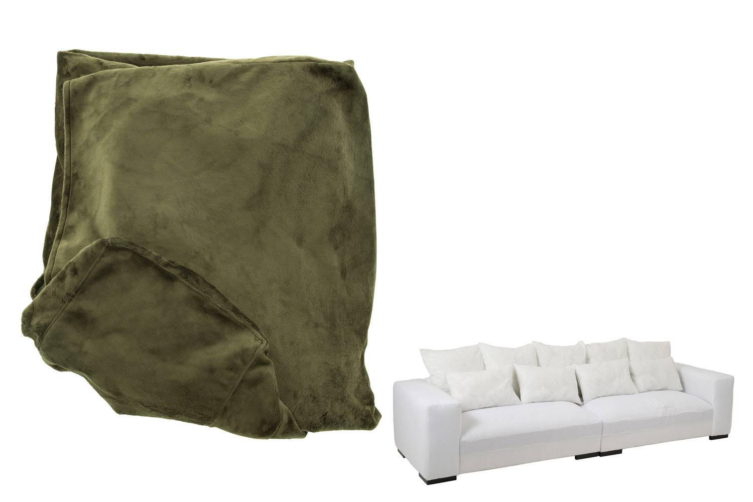 Hoes Stoel + 9 Kussens Monaco Velvet Xl Mosgroen