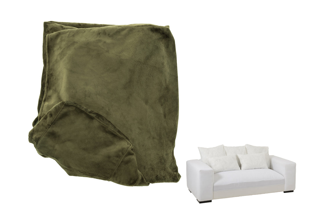 Hoes Stoel + 5 Kussens Monaco Bank Fluweel Mosgroen