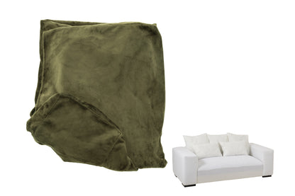 Hoes Stoel + 5 Kussens Monaco Bank Fluweel Mosgroen