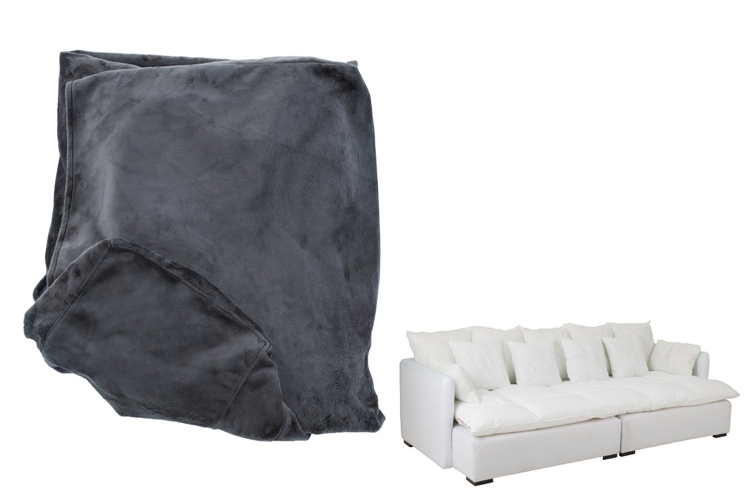 Hoes Stoel + 11 Kussens Strand Fluweel Donkergrijs