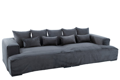 Hoes Stoel + 9 Kussens Monaco Velvet Xxl Donkergrijs