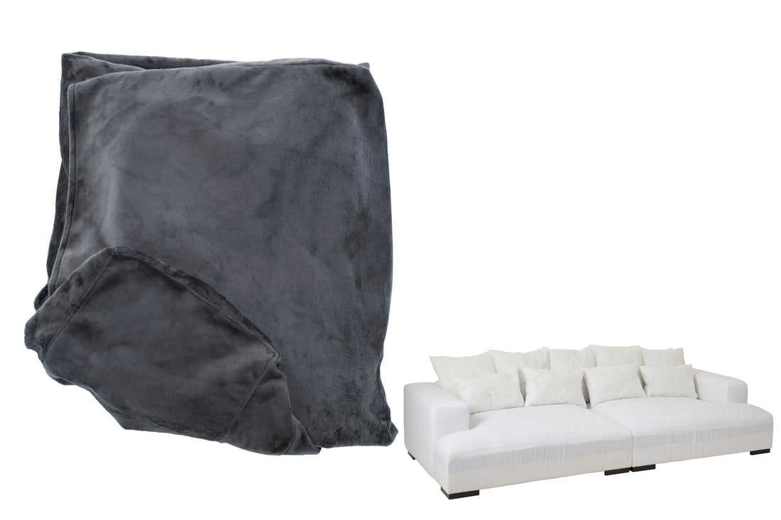 Hoes Stoel + 9 Kussens Monaco Velvet Xxl Donkergrijs