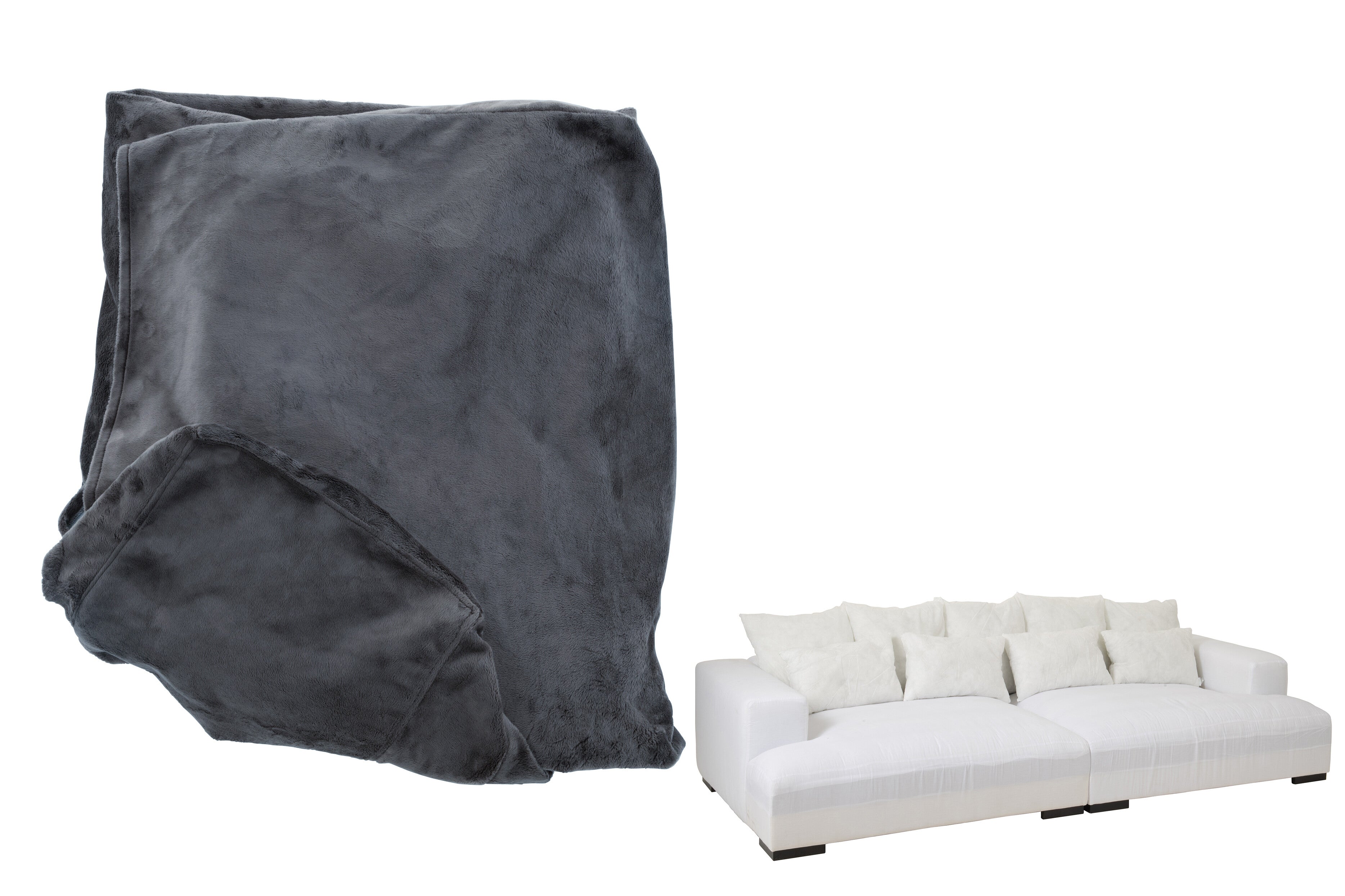 Hoes Stoel + 9 Kussens Monaco Velvet Xxl Donkergrijs