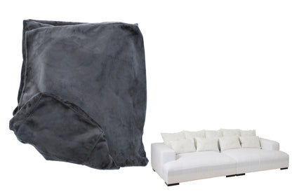 Hoes Stoel + 9 Kussens Monaco Velvet Xxl Donkergrijs