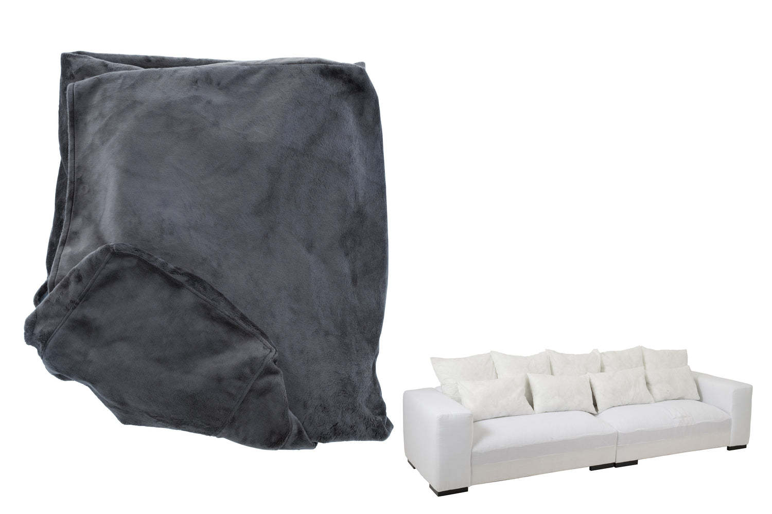 Hoes Stoel + 9 Kussens Monaco Velvet Xl Donkergrijs