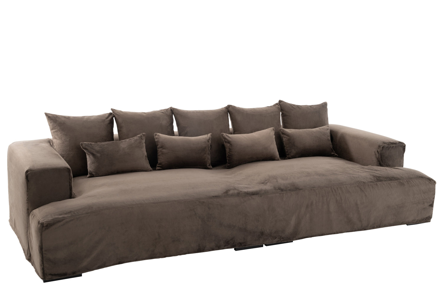 Hoes Stoel + 9 Kussens Monaco Velvet Xxl Donkerbruin