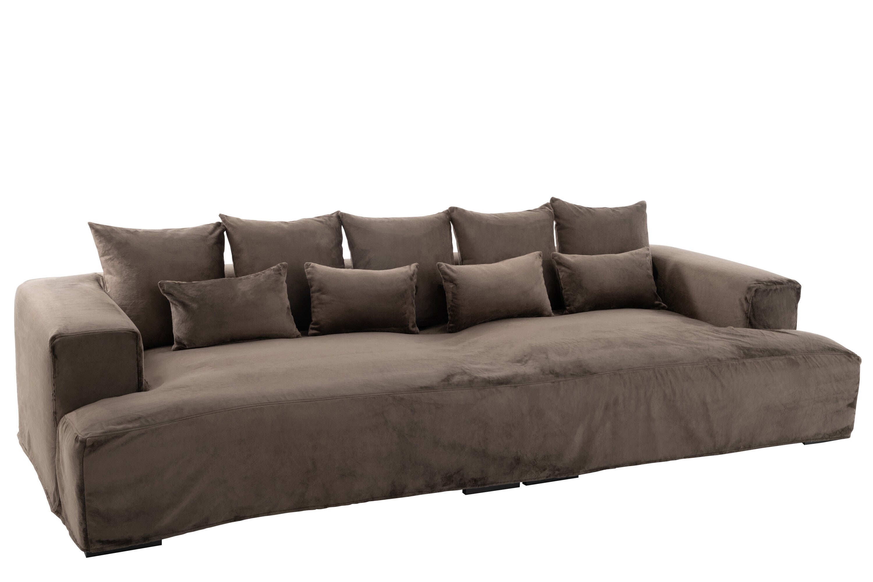 Hoes Stoel + 9 Kussens Monaco Velvet Xxl Donkerbruin