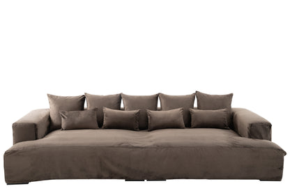 Hoes Stoel + 9 Kussens Monaco Velvet Xxl Donkerbruin